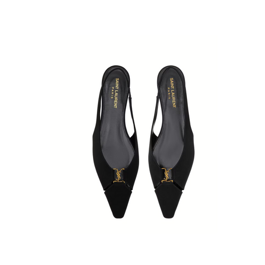 Yves Saint Laurent BABYLONE slingback flats in satin crepe