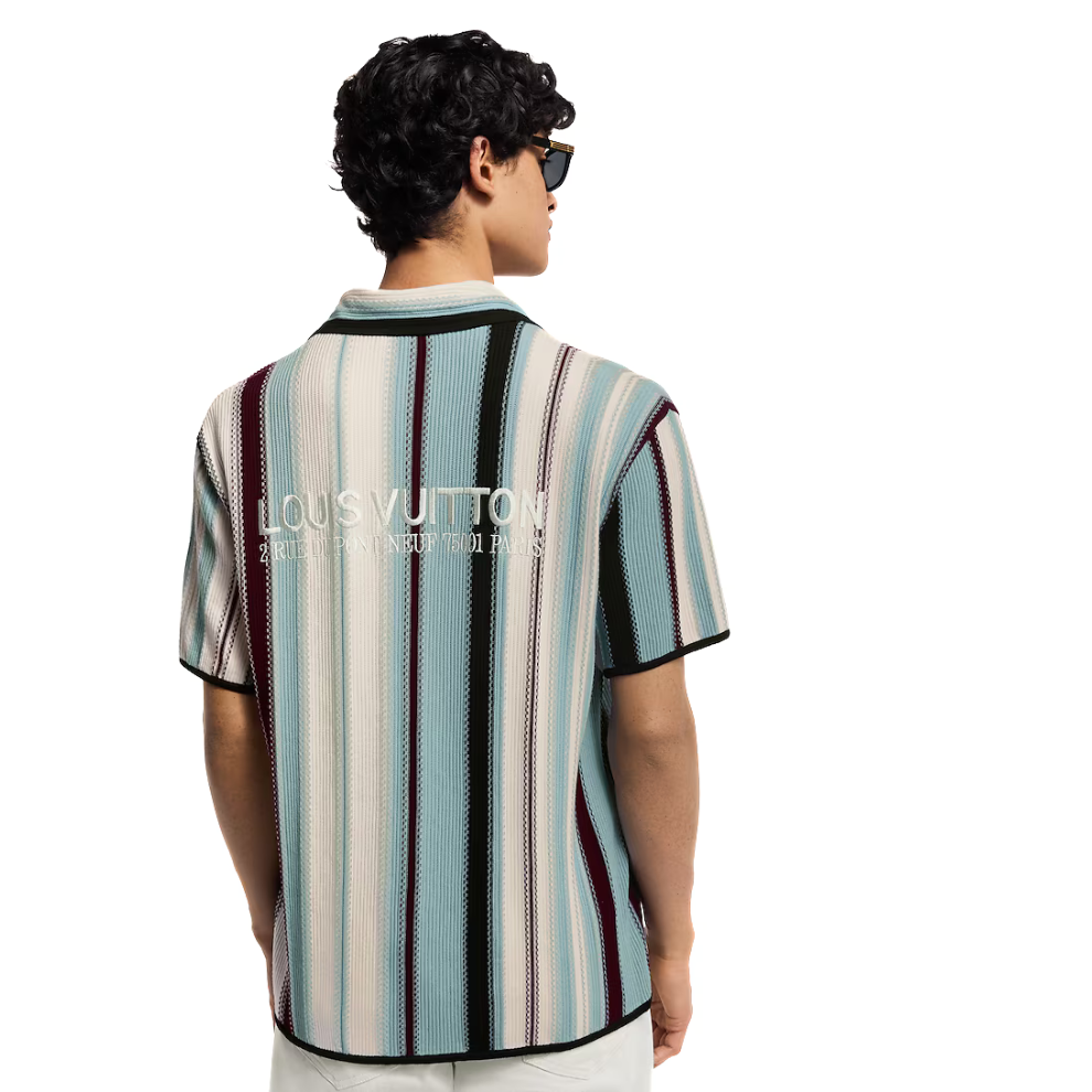 Louis Vuitton Striped Crochet Short-Sleeved Shirt