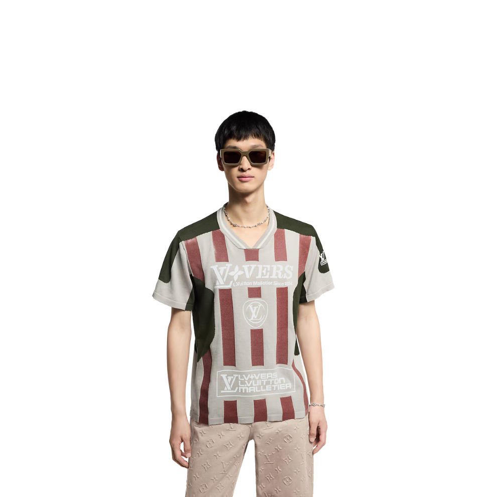 Louis Vuitton Intarsia Short-Sleeved V-Neck Top