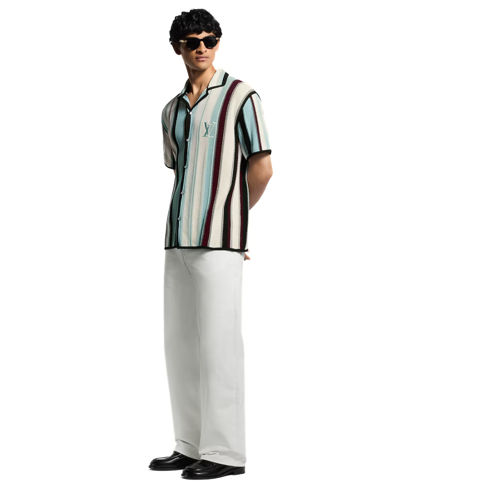Louis Vuitton Striped Crochet Short-Sleeved Shirt