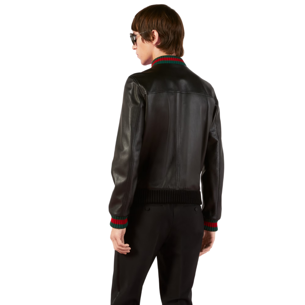 GUCCI LEATHER JACKET WITH WEB Digital Shoppers