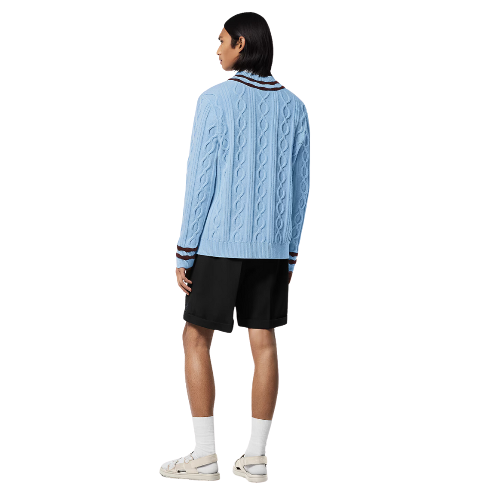 LOUIS VUITTON Cable-Knit Wool And Mohair V-Neck Pullover