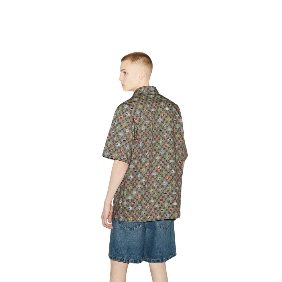 GUCCI COTTON POPLIN SHIRT WITH PRINT