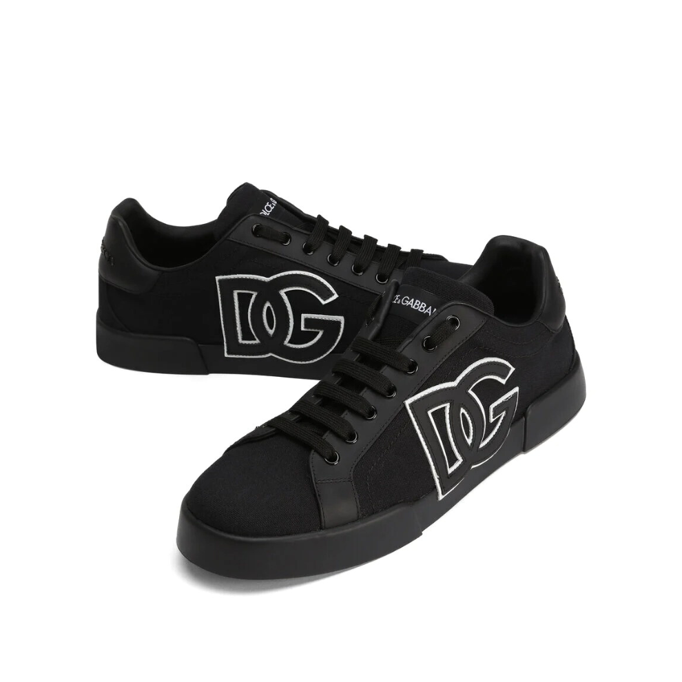 Dolce & Gabbana Portofino light strobel sneakers in canvas and calfskin