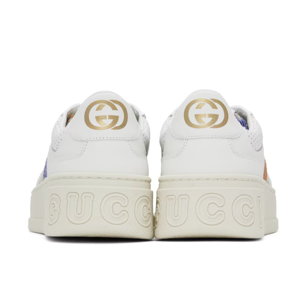 GUCCI White & Beige GG Sneakers