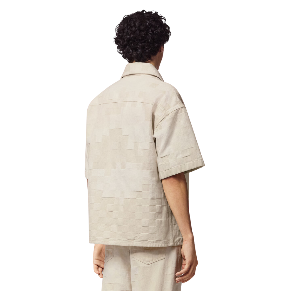 LOUIS VUITTON Damier Short-Sleeved Denim Shirt