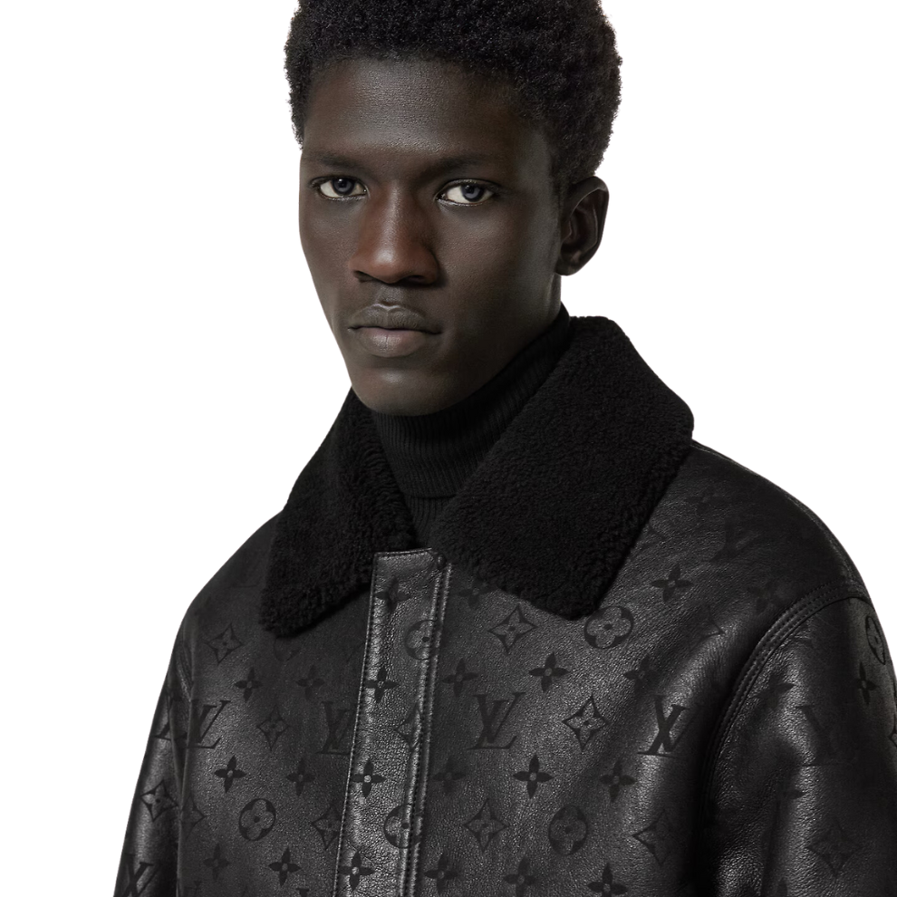 LOUIS VUITTON Shearling Embossed Monogram Jacket