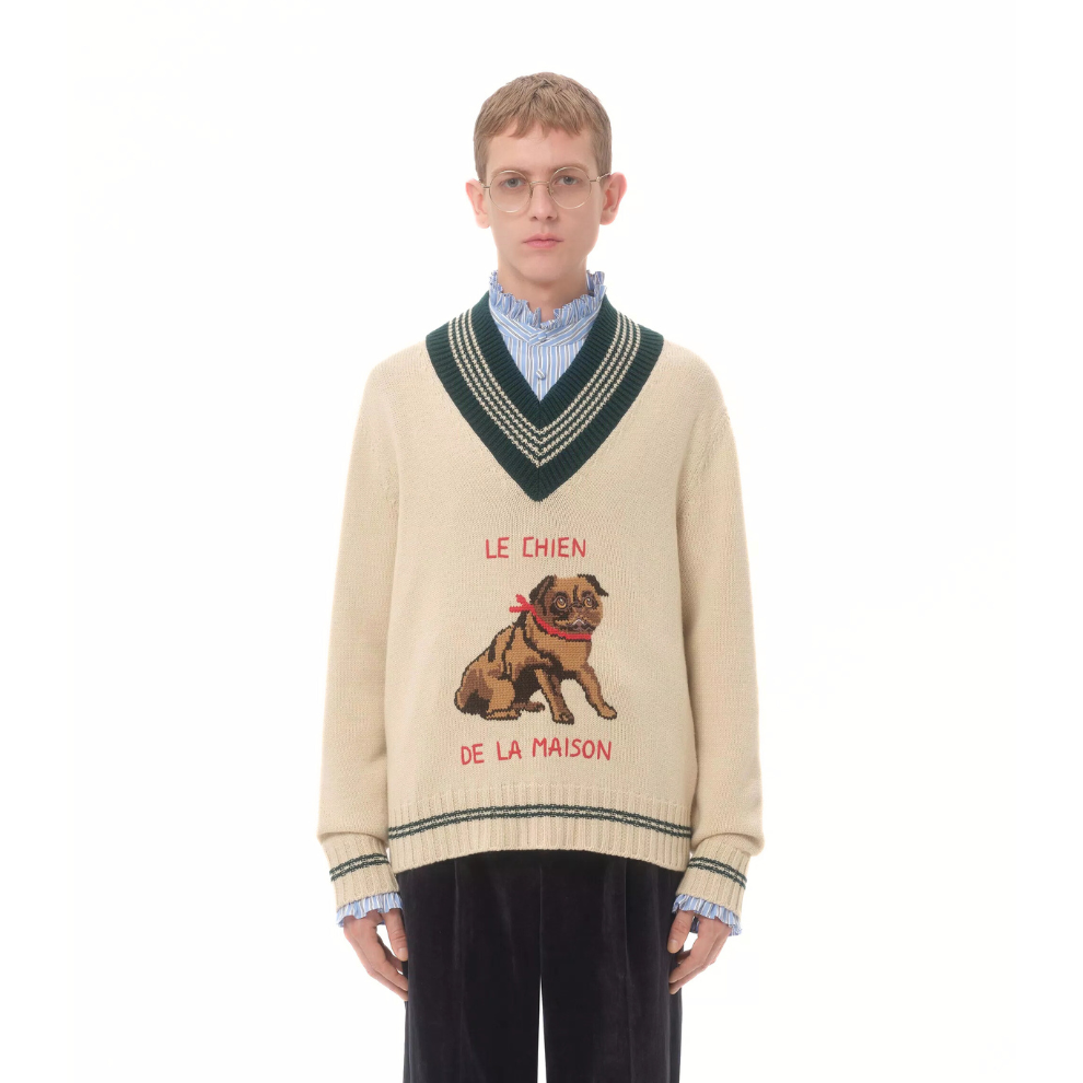 Valentino Le Chien De La Maison Jacquard Wool Sweater
