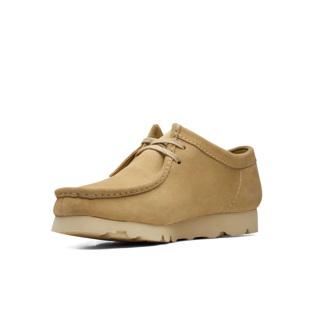 Clarks Wallabee GTX derby lace-up in beige suede