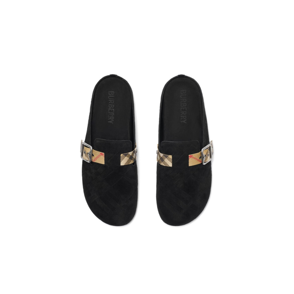 Burberry Check Suede Urchin Clogs