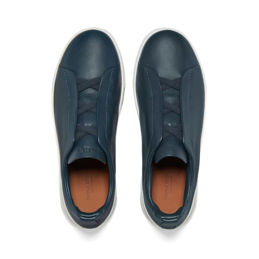ZEGNA  Dark Teal Blue Triple Stitch™