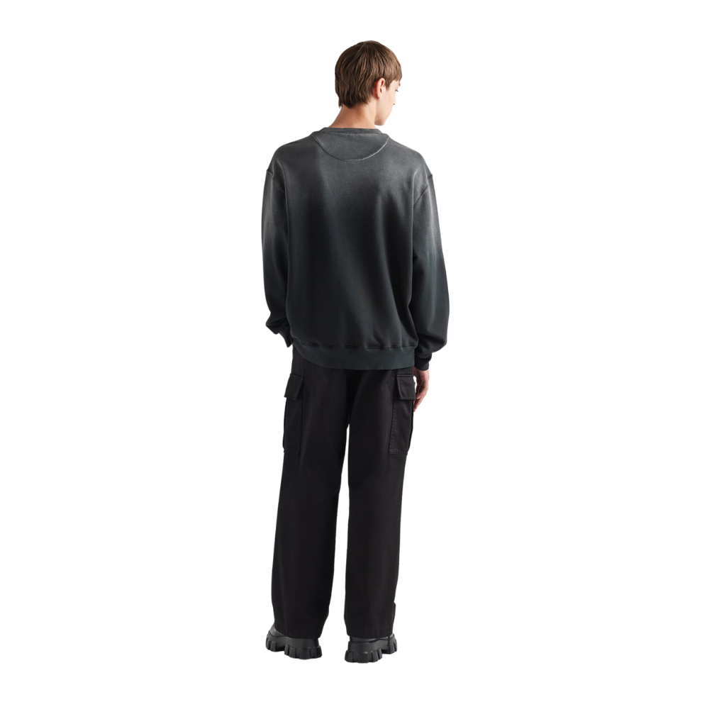 PRADA Oversized garment-dyed cotton sweatshirt