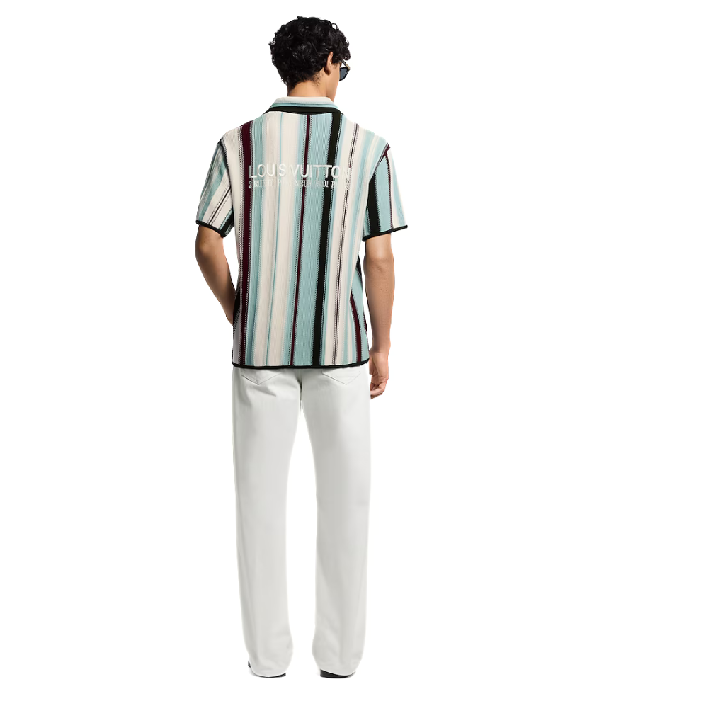 Louis Vuitton Striped Crochet Short-Sleeved Shirt