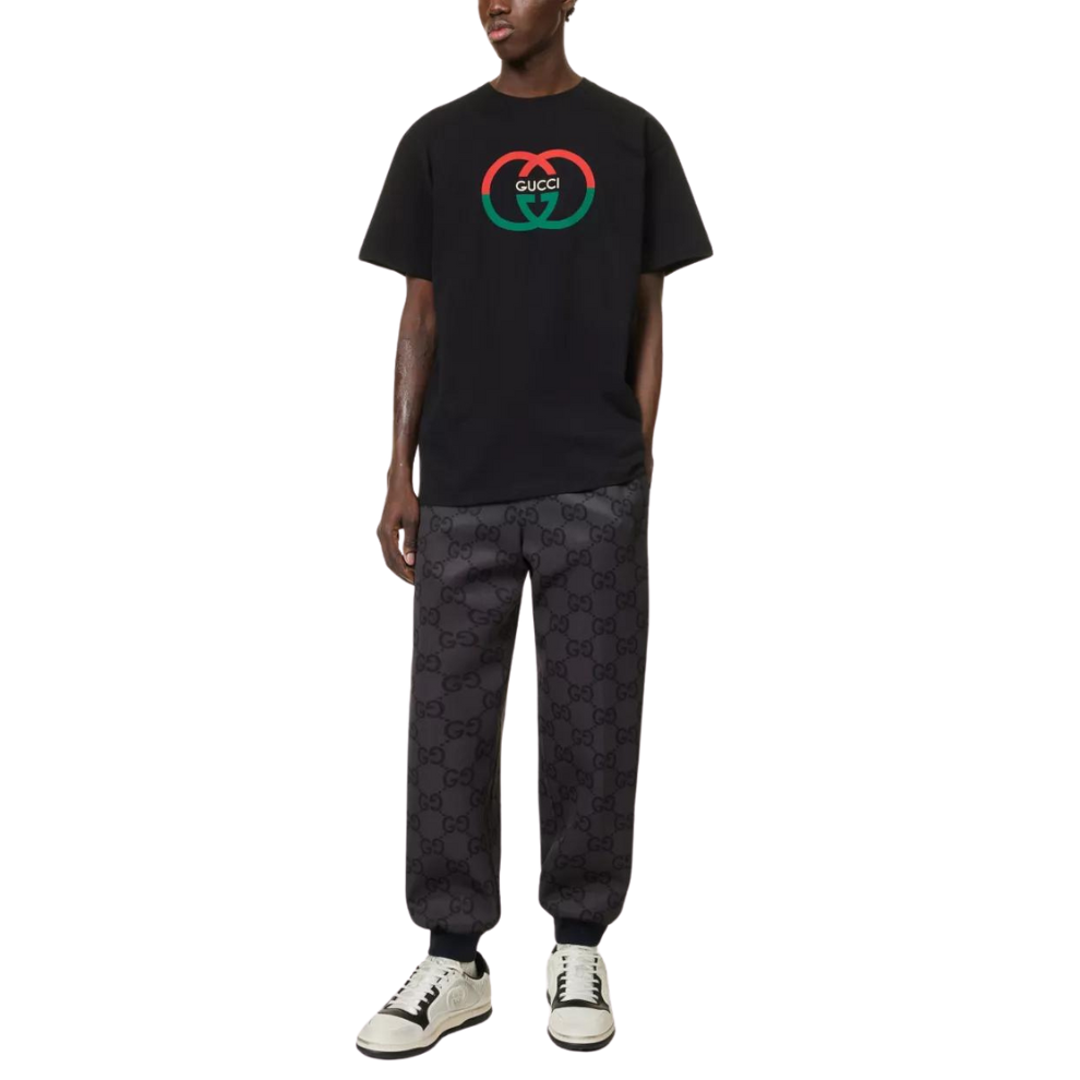 GUCCI Interlocking G-print crewneck cotton-jersey T-shirt