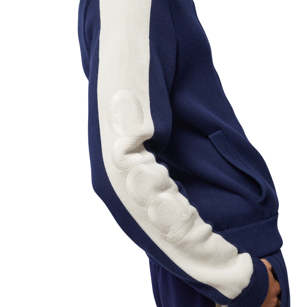 GUCCI COTTON KNIT ZIP BOMBER JACKET