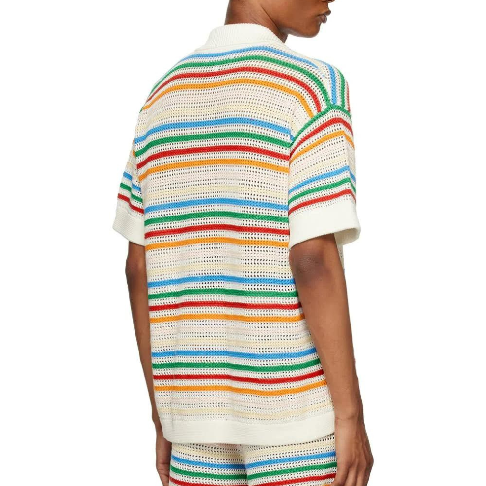 CASABLANCA Braid Striped Shirt In Rainbow Stripe