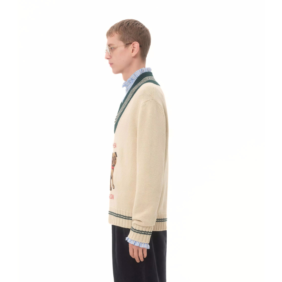 Valentino Le Chien De La Maison Jacquard Wool Sweater