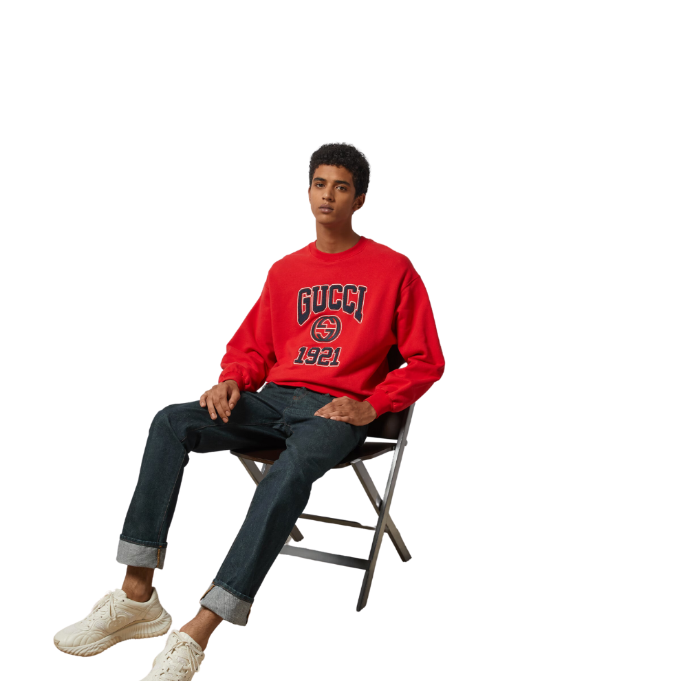 GUCCI COTTON JERSEY SWEATSHIRT WITH EMBROIDERY
