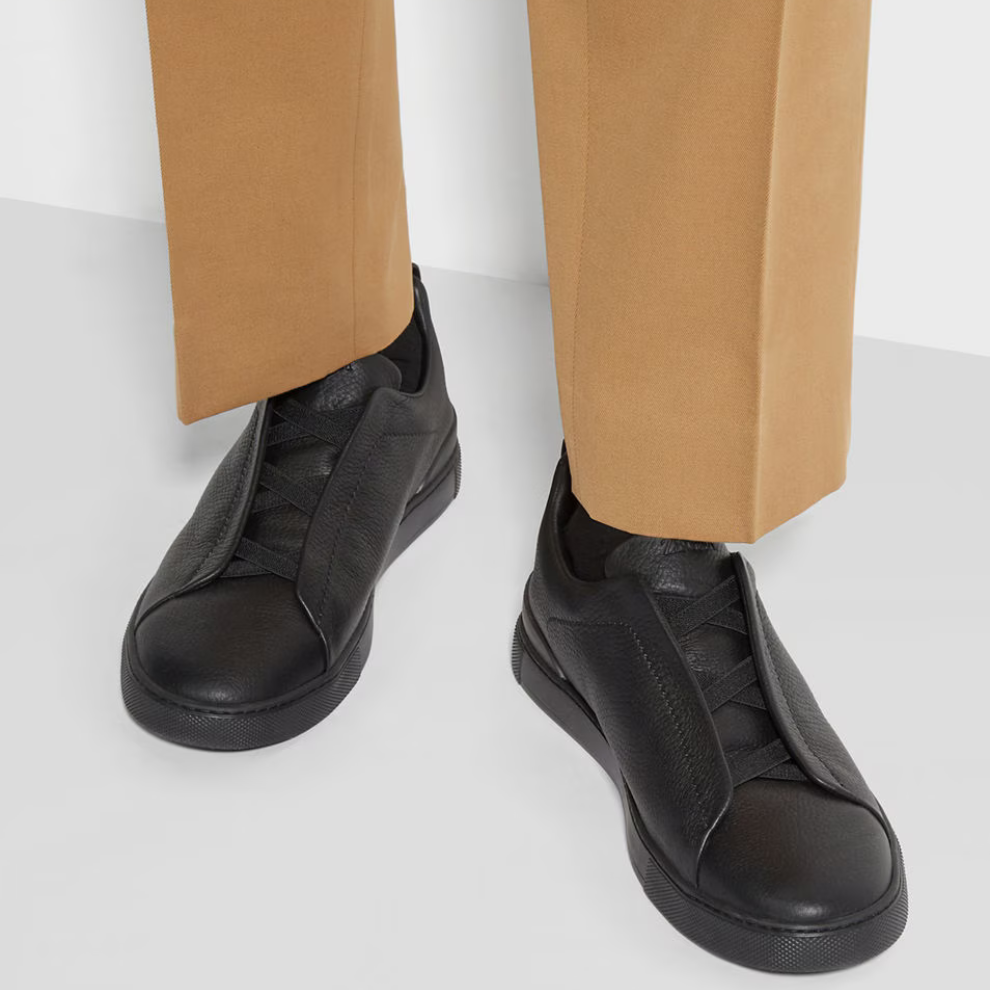 ZEGNA Black Deerskin Triple Stitch™