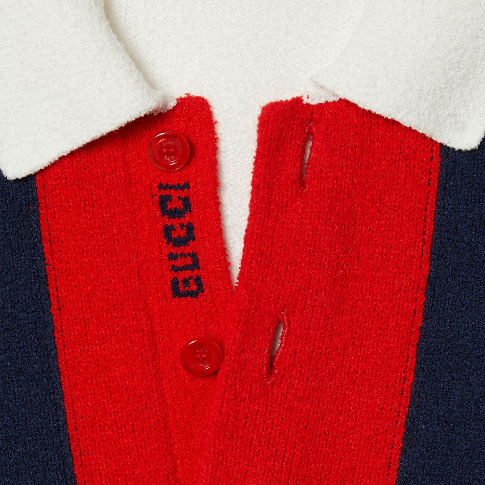 GUCCI Cotton blend terry knit polo shirt