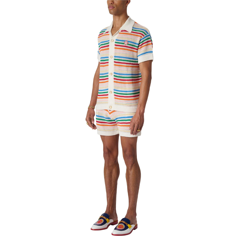 CASABLANCA Braid Striped Shirt In Rainbow Stripe