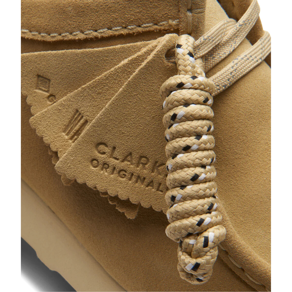 Clarks Wallabee GTX derby lace-up in beige suede