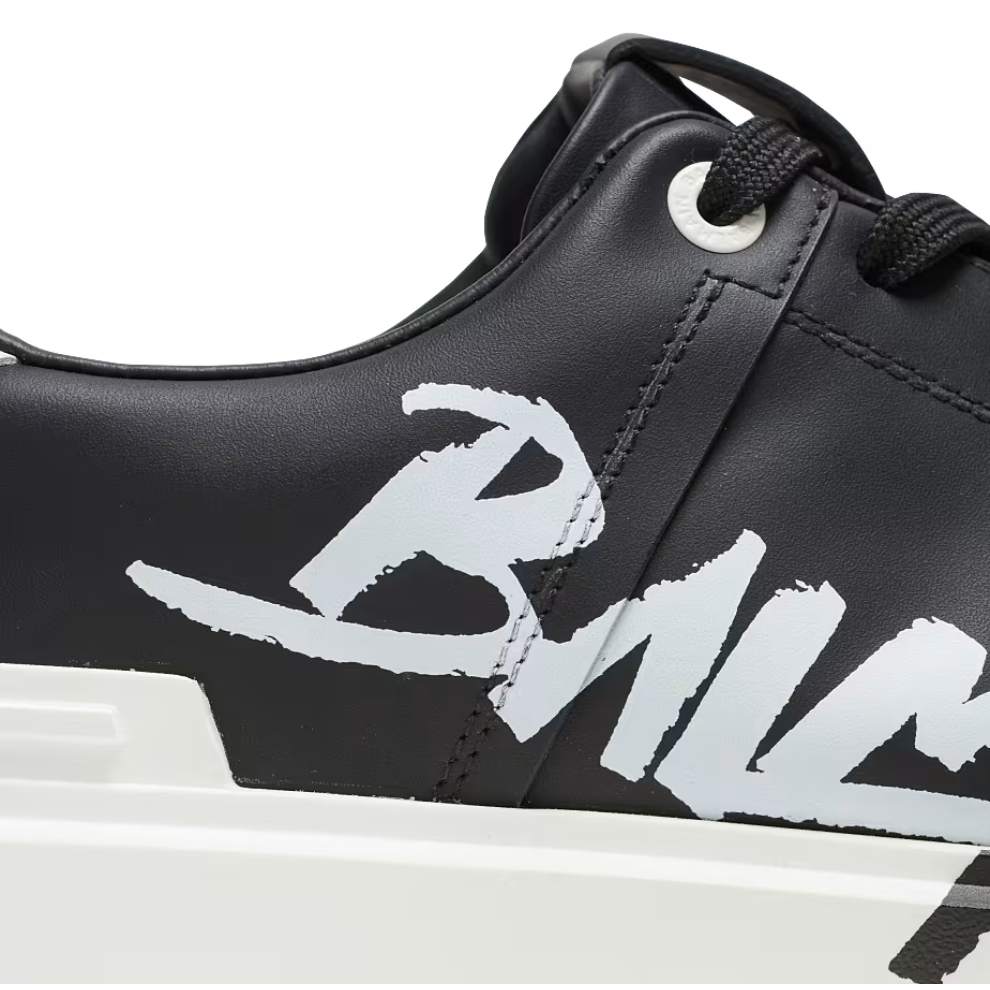 Balmain B-Court printed leather sneakers
