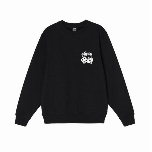 STUSSY DICE CREW SWEAT BLACK