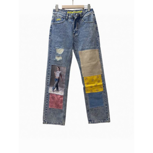 DREW HOUSE Indigo Patchwork Jeans