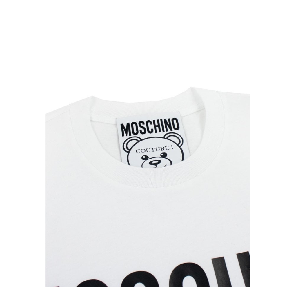 MOSCHINO COUTURE Suffer Teddy Bear Organic Cotton T Shirt White - Digital-Shoppers