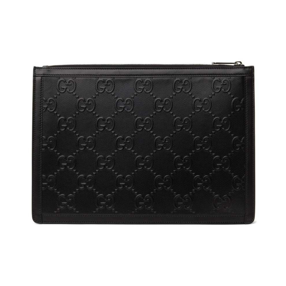 GUCCI Black GG Embossed Pouch