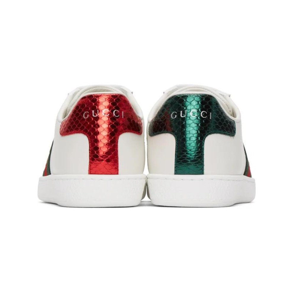GUCCI NEW ACE GRG BEE SNEAKER WHITE