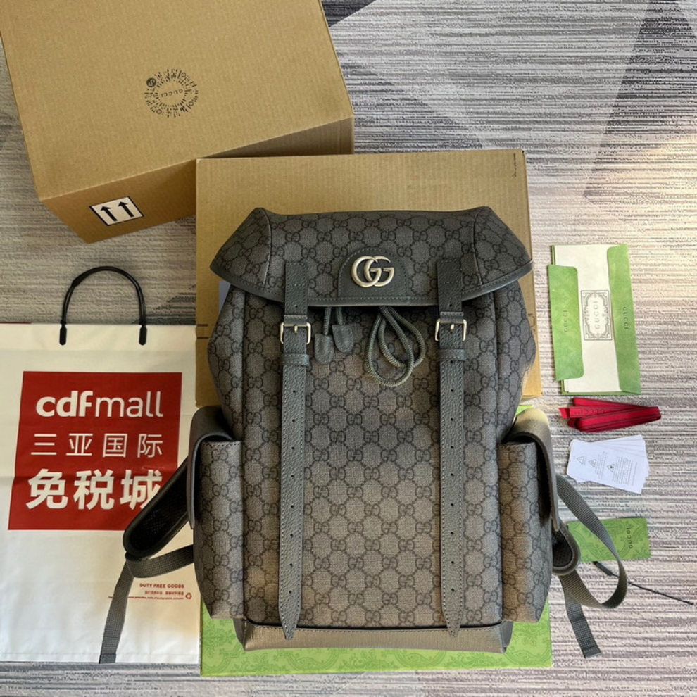 GUCCI Gray Medium Ophidia Backpack