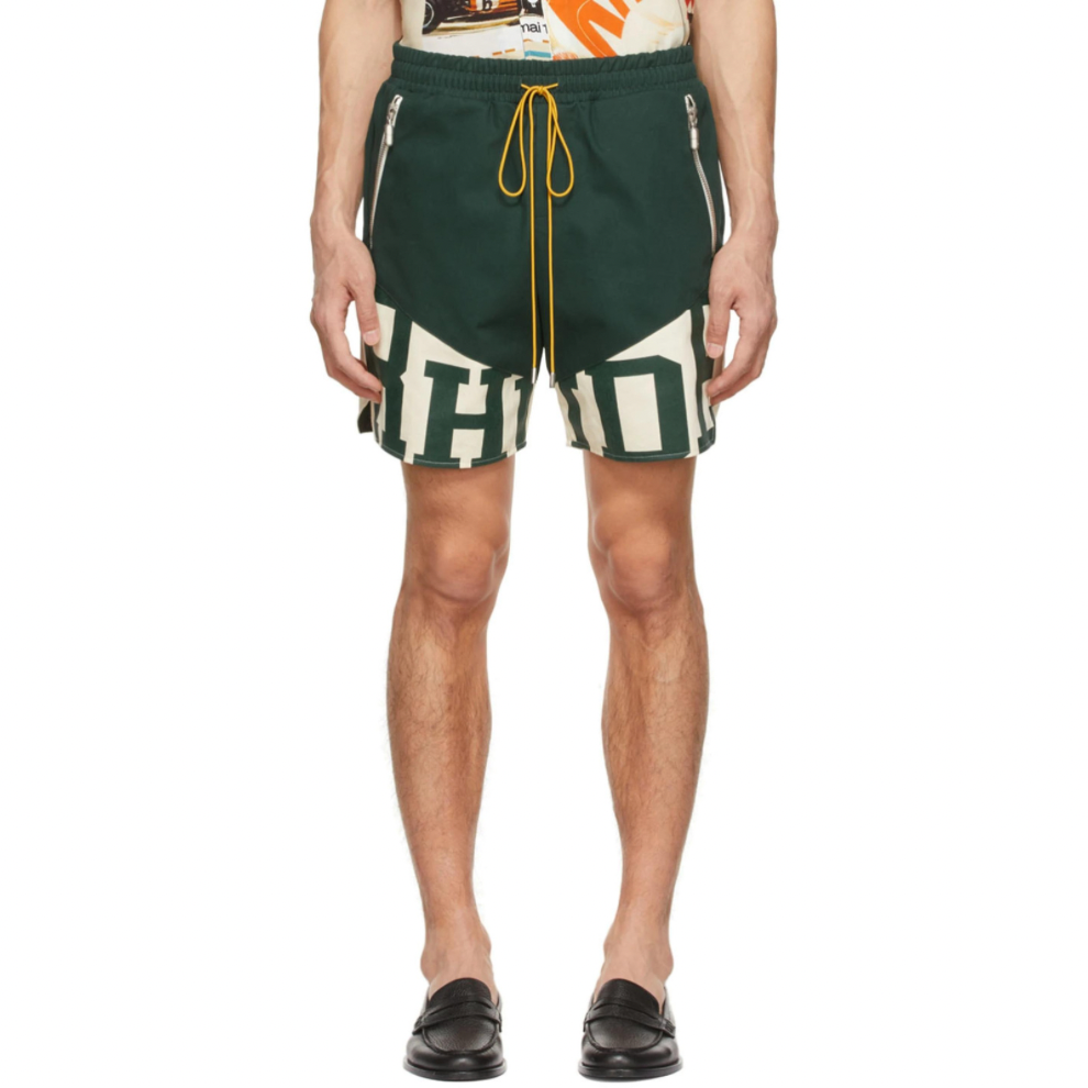 RHUDE Green Cotton Shorts
