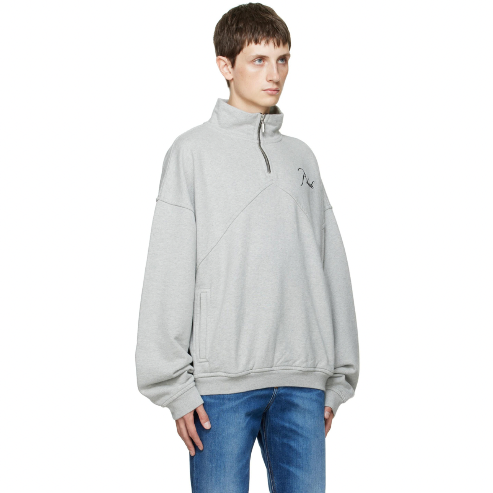 RHUDE Gray Quarter Zip Sweatshirt