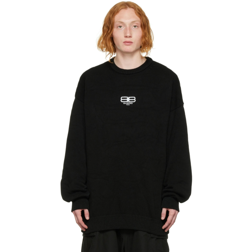 BALENCIAGA Black BB Paris Icon Sweater