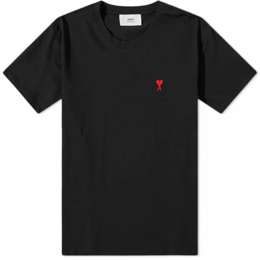 AMI SMALL A HEART TEE BLACK