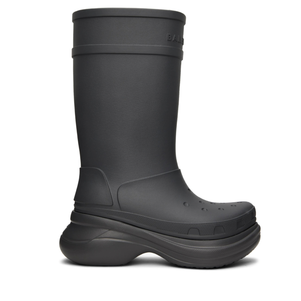 BALENCIAGA Gray Crocs Edition Boots