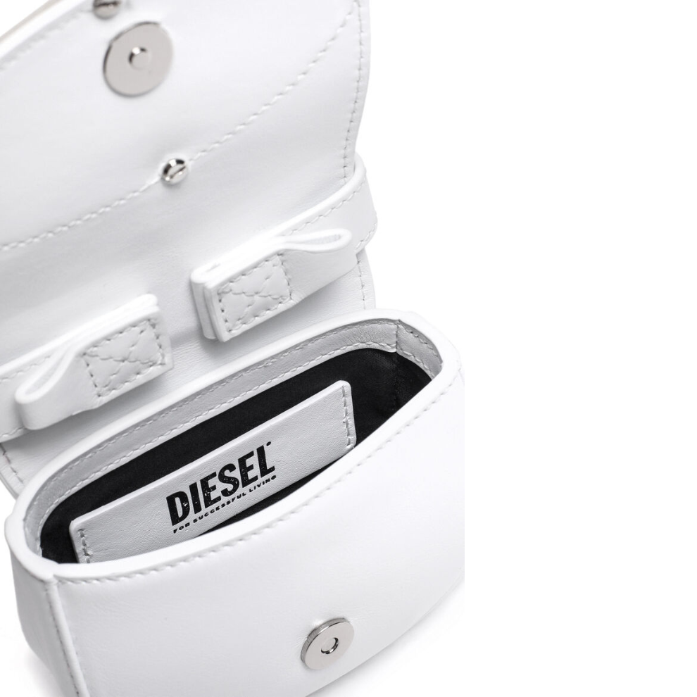 Diesel 1DR XS Mini Bag with D Plaque White