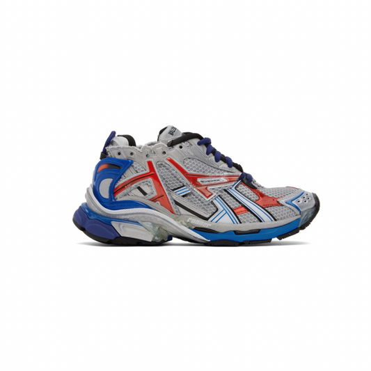 BALENCIAGA Gray & Blue Runner Sneakers