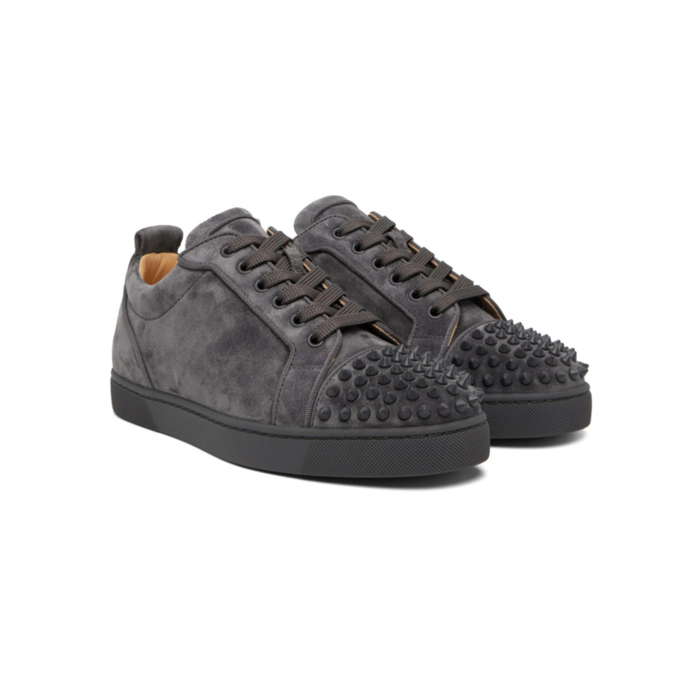CHRISTIAN LOUBOUTIN Gray Louis Junior Spikes Orlato Low-Top Sneakers