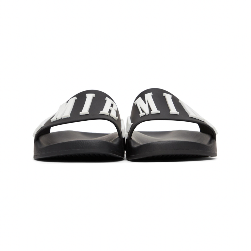 AMIRI Black Logo Pool Slides