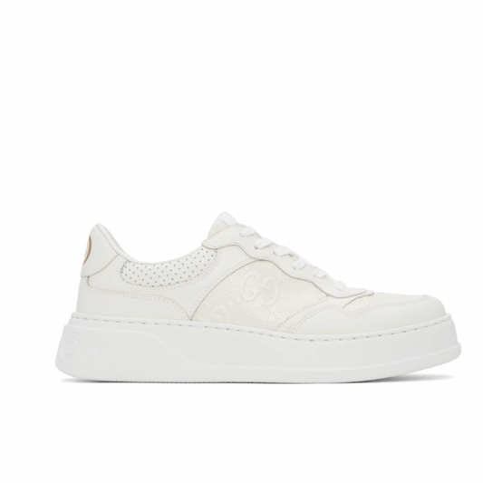GUCCI White GG Embossed Sneakers