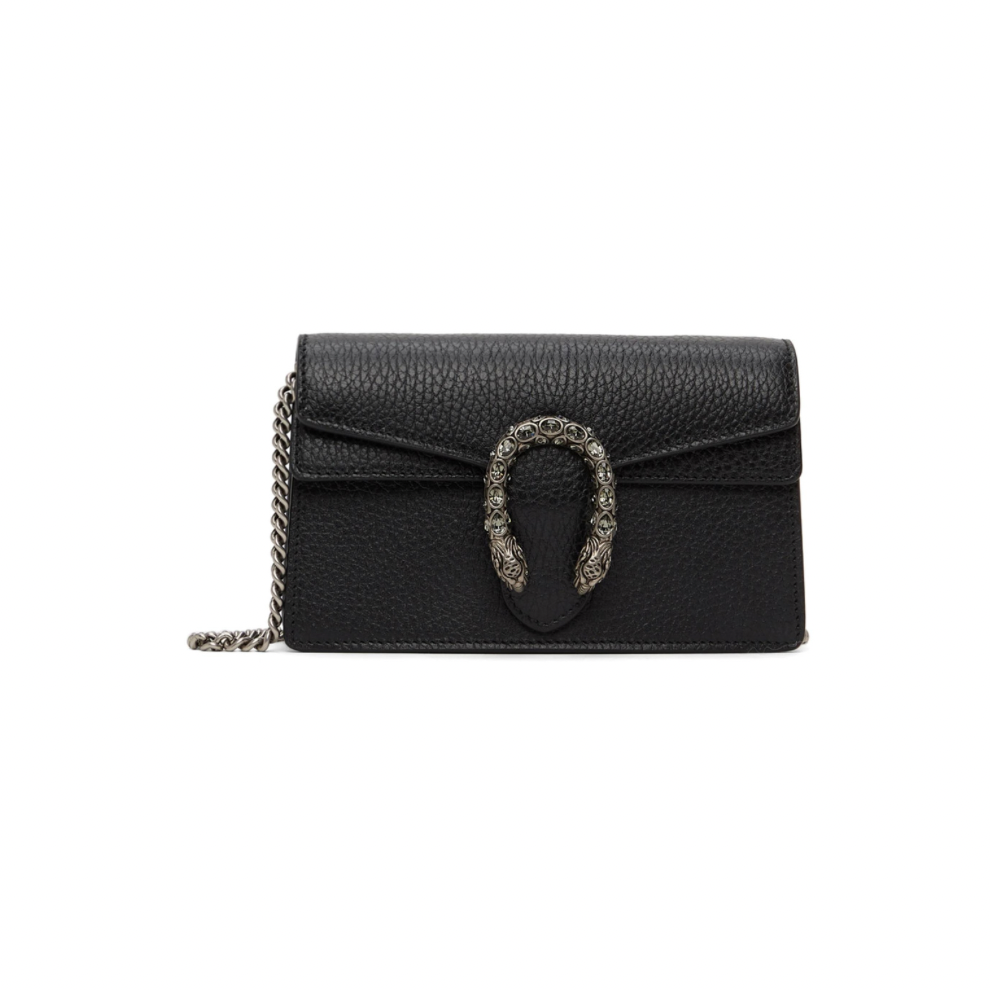 GUCCI Black Super Mini Dionysus Chain Bag