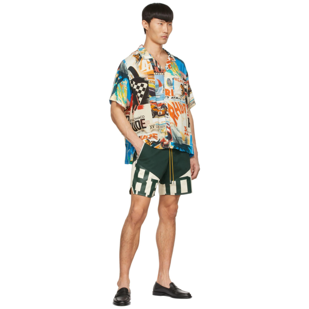 RHUDE Green Cotton Shorts