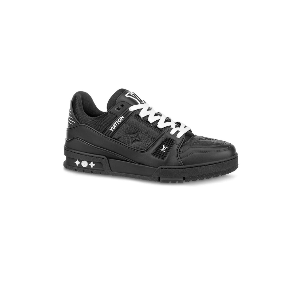 LOUIS VUITTON LV TRAINER BLACK LEATHER SNEAKER