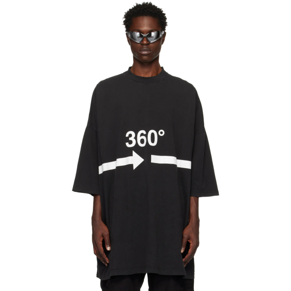 BALENCIAGA Black 360 Tubular Oversized T-Shirt