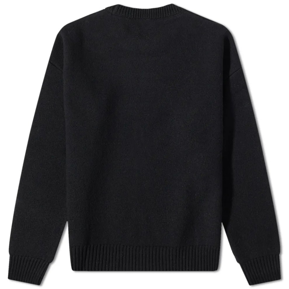 AMI LARGE A HEART CREW KNIT BLACK & RED