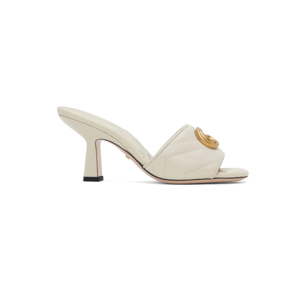 GUCCI Off-White Double G Heeled Sandals