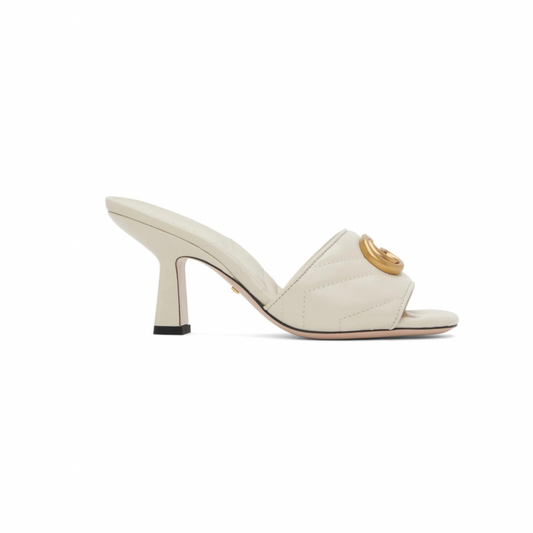 GUCCI Off-White Double G Heeled Sandals